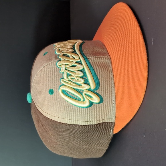 Slowdown For Artists By Artists Brown & Orange Snapback Hat - Picture 1 of 8